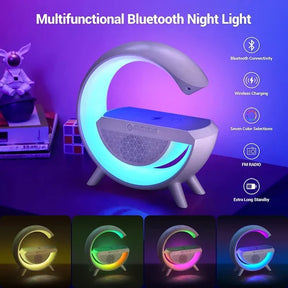 3 In 1 G Shaped Lamp, Speaker, Wireless Charger & Alarm Clock