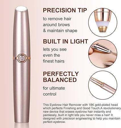 Flawless Usb Eyebrow Epilator, Women’s Eyebrow Razor Eyebrow Hair Removal Electric Eyebrow Shaver (rechargeable+ Cell operated)