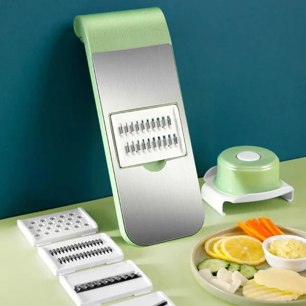 5 In 1 Stainless Steel Multi Functional Safe Manual Vegetable Slicer Cutter Potato Shredders Garlic Carrot Grater Chopper (random Colors)