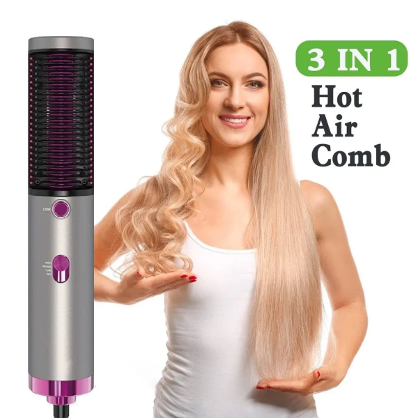 New Hot Air Hair Dryer Brush 3 In 1 Hair Blow Dryer Straightener Volumizer Negative Ion Styler Comb Kit For Wet Dry Hair