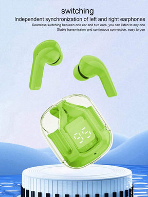 Air31 Earbuds Wireless Crystal Transparent Bluetooth 5.3 Air 31 Ear Buds Wireless Headset (with Pouch)